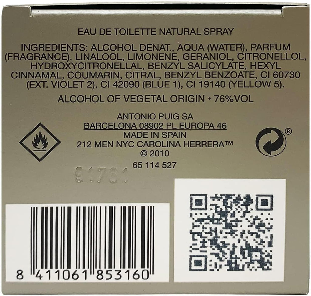 CAROLINA HERRERA 212 (M) EDT 100ML