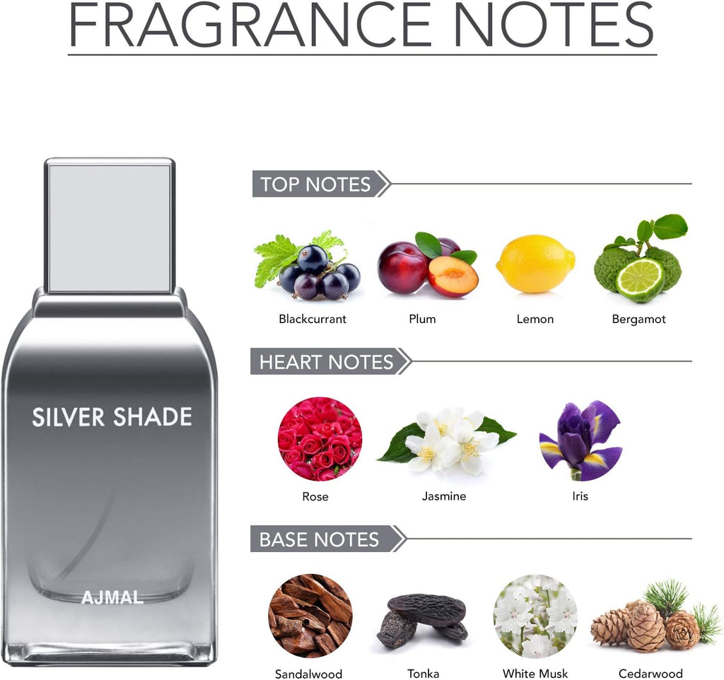 Ajmal Silver Shade Eau De Perfume for Men, 100ml